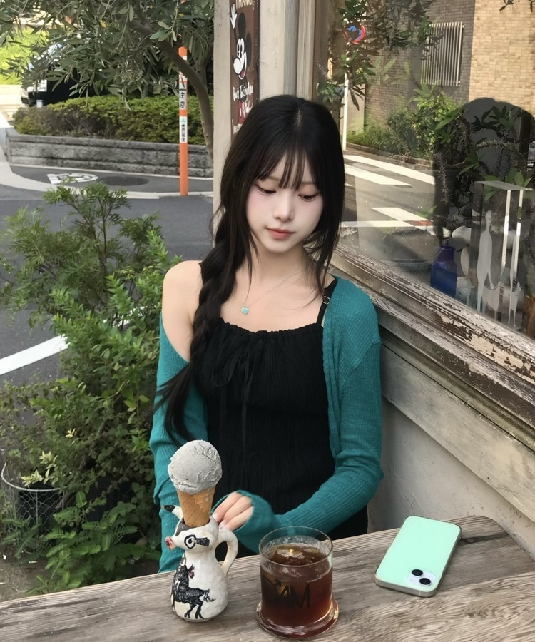 여름 오픈 가디건 청록