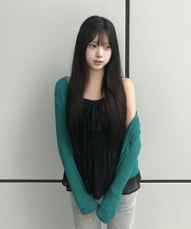 여름 오픈 가디건 청록