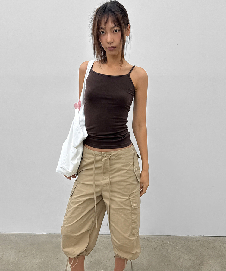ベーシックノースリーブキャミソール(12color) BROWN