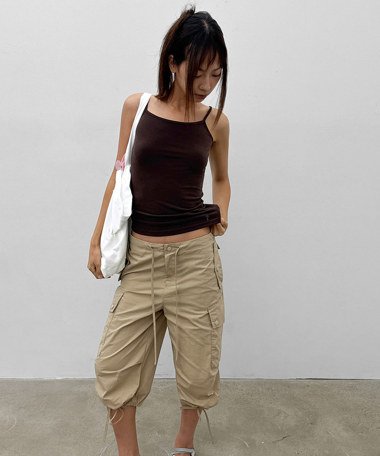 ベーシックノースリーブキャミソール(12color) BROWN