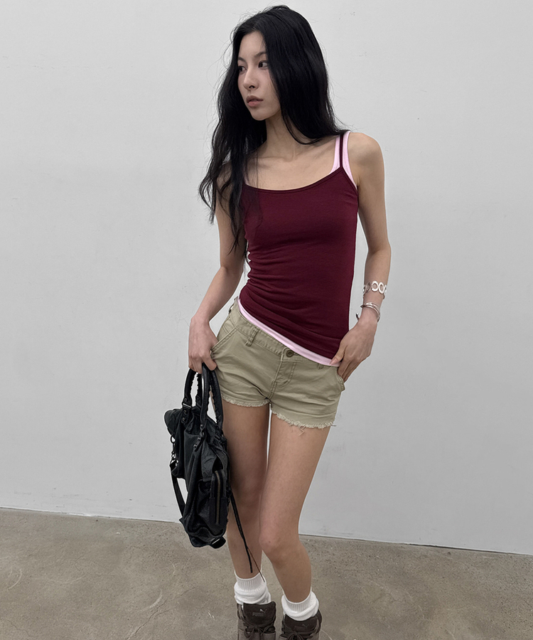 ベーシックノースリーブキャミソール(12color) WINE