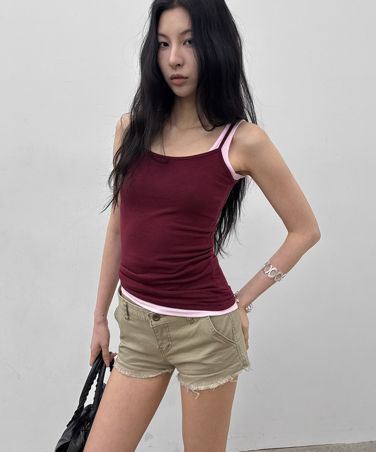 ベーシックノースリーブキャミソール(12color) WINE