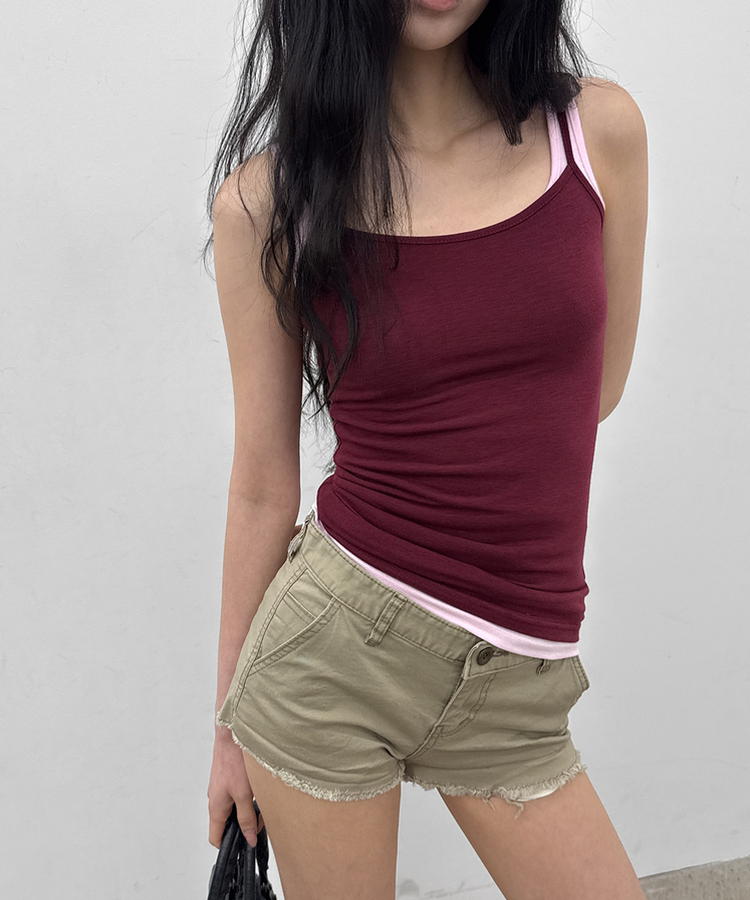 ベーシックノースリーブキャミソール(12color) WINE
