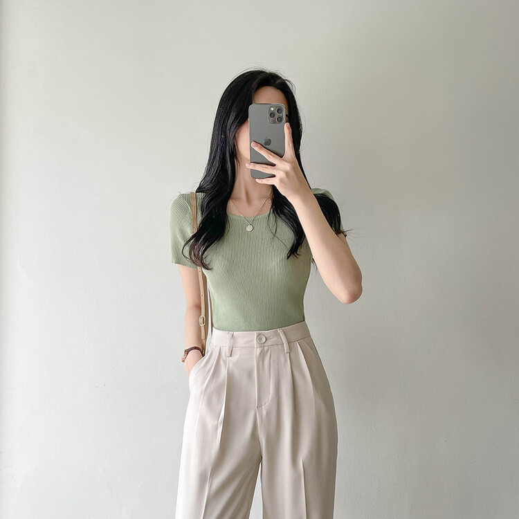 [S~2XL/기획특가]찰랑 핀턱 와이드 슬랙스 라이트베이지