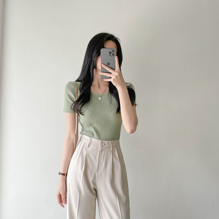 [S~2XL/기획특가]찰랑 핀턱 와이드 슬랙스 라이트베이지