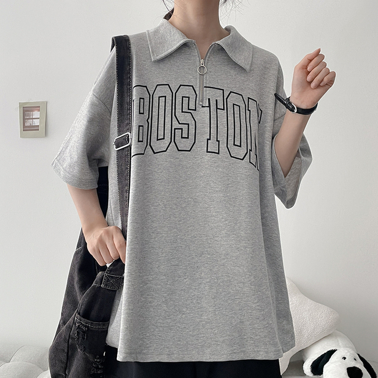 カラーハーフジップ半袖Tシャツ｜半袖Tシャツ｜韓国ファッション通販 SONA