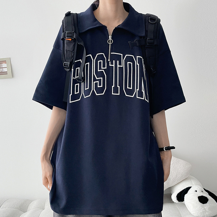 カラーハーフジップ半袖Tシャツ｜半袖Tシャツ｜韓国ファッション通販 SONA