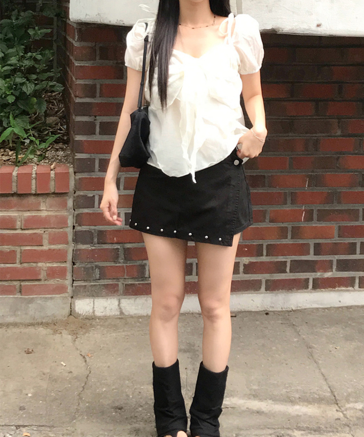 リボンシフォンブラウス IVORY