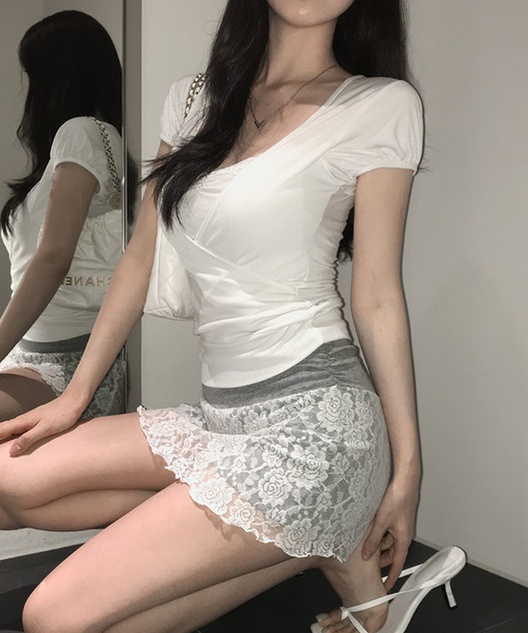 レースミニスカート WHITE