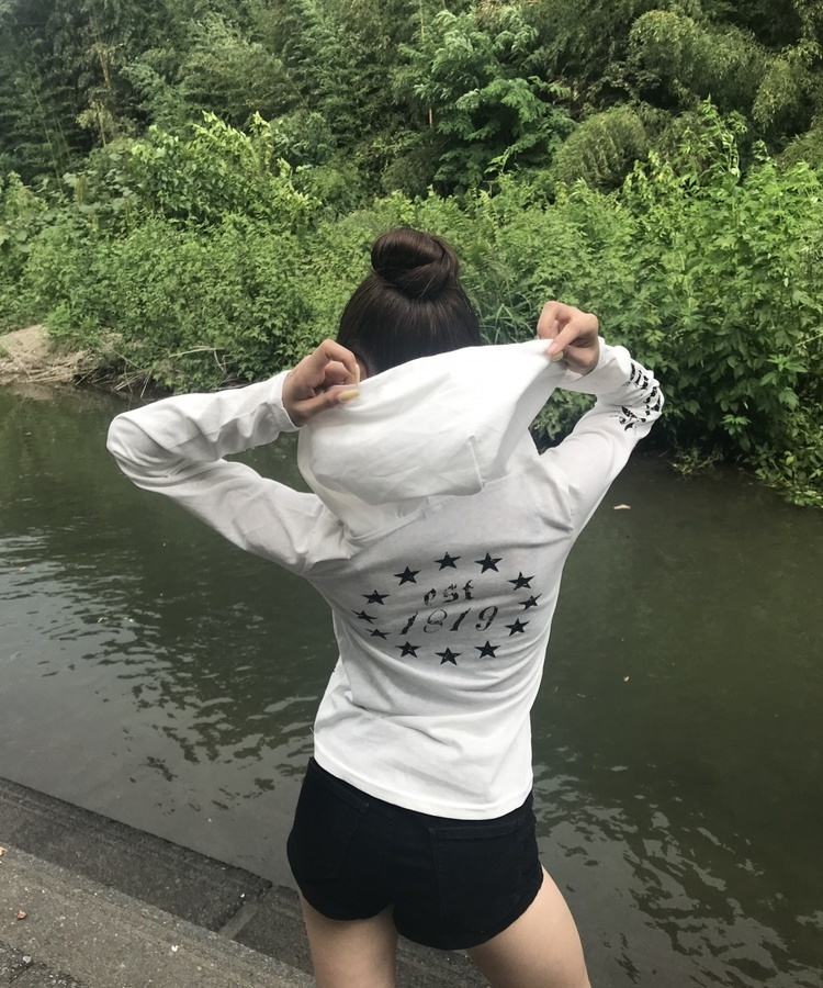 スターレタリングフードTシャツ WHITE