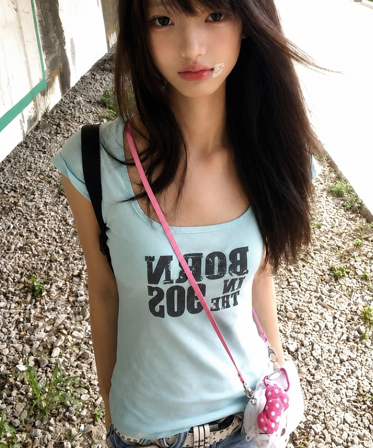 シンプルプリント半袖Tシャツ LIGHT MINT