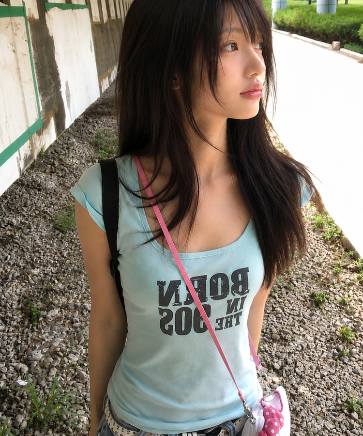 シンプルプリント半袖Tシャツ LIGHT MINT
