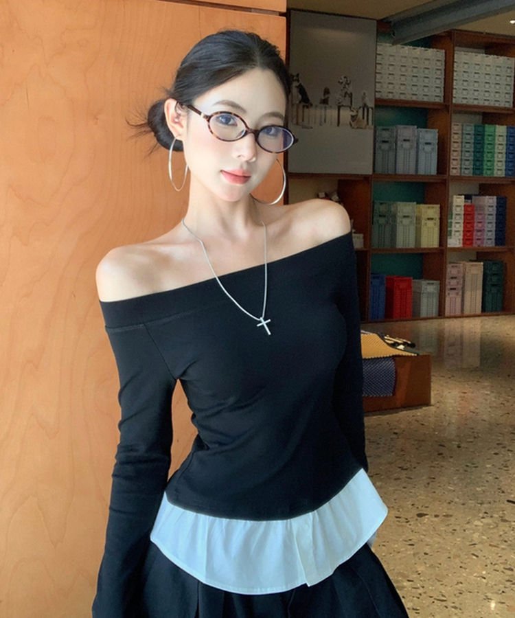 シャツレイヤード長袖Tシャツ BLACK