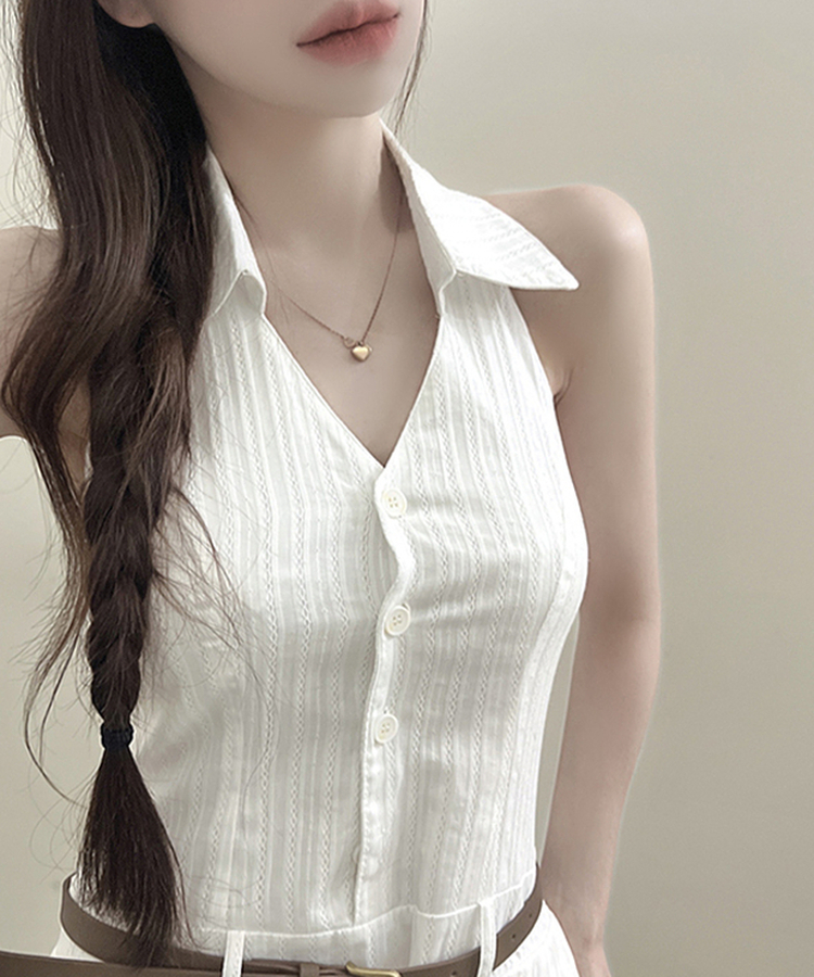 【ベルト付き】ホルターネックフレアミニワンピース WHITE