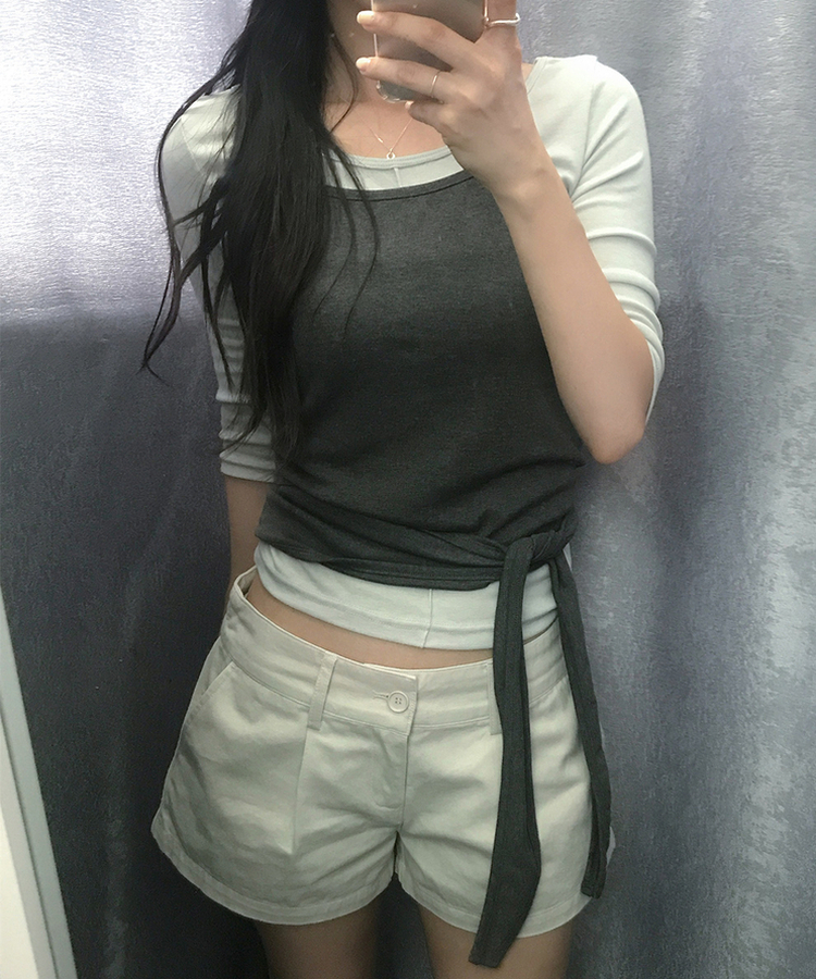 ローライズショートパンツ GREIGE