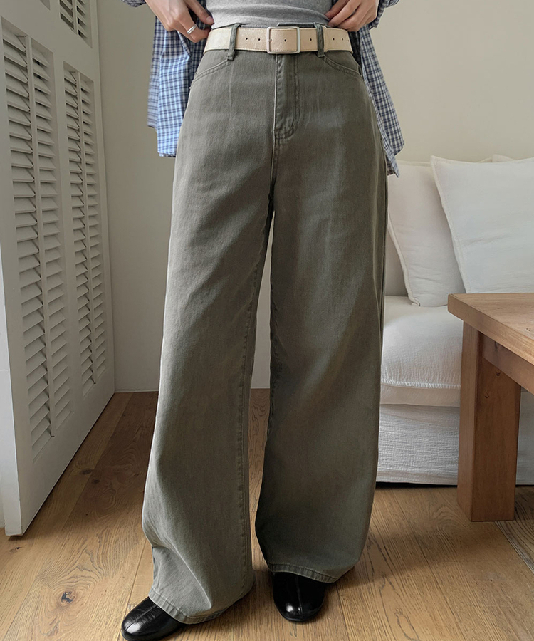 ポケットコットンワイドパンツ KHAKI