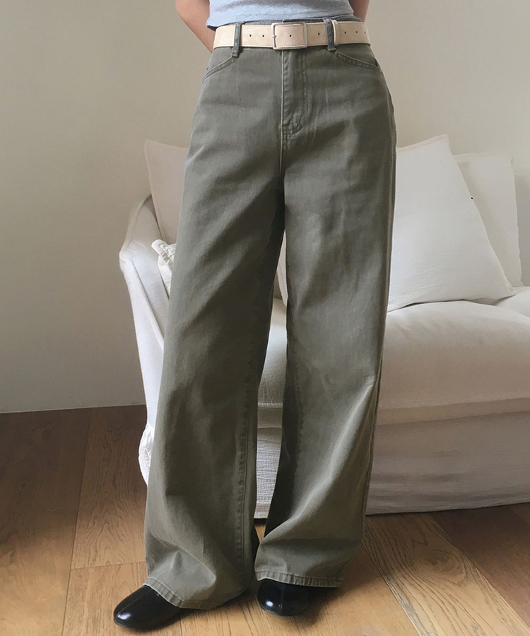 ポケットコットンワイドパンツ KHAKI