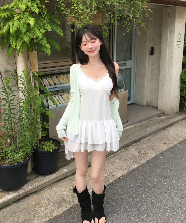 글로우 브이넥 롱 가디건 긴팔 차르르 슬림핏 러블리 휴양지룩 캐주얼 간절기아우터간절기템여름가디건썸머코디 민트