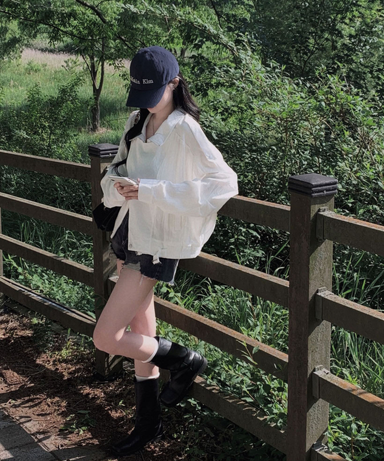라이더 자켓 디테일을 그대로 담은레모나 썸머 린넨라이크 썸머 아방핏 벨트 자켓 점퍼 아이보리
