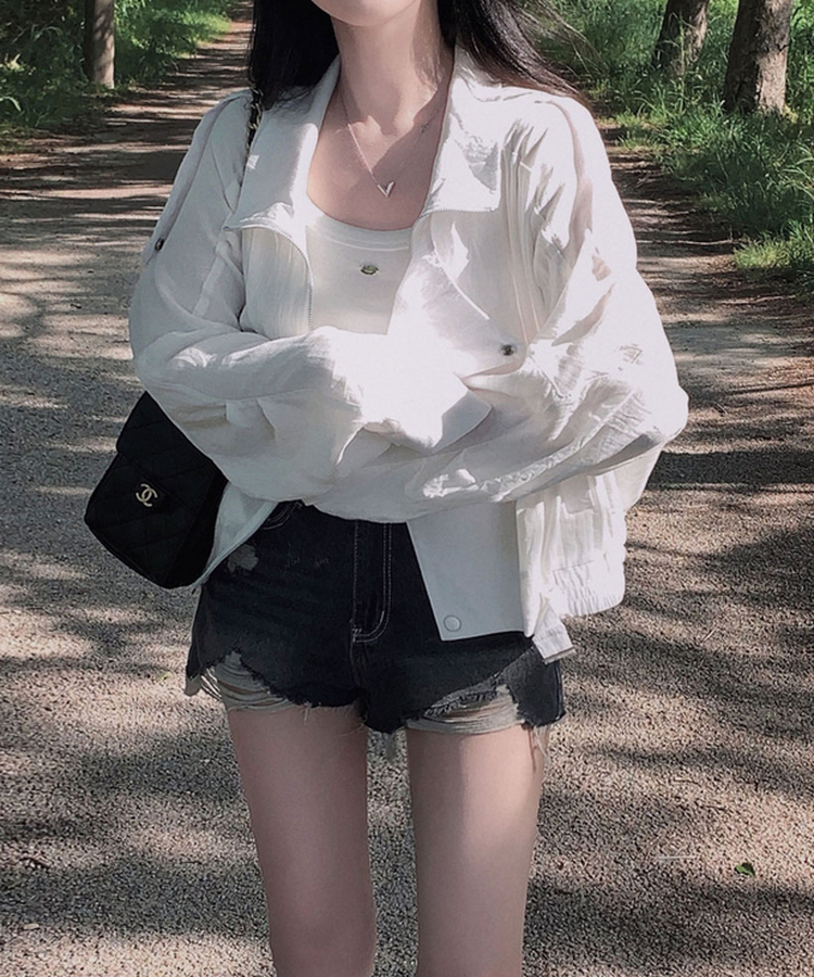 라이더 자켓 디테일을 그대로 담은레모나 썸머 린넨라이크 썸머 아방핏 벨트 자켓 점퍼 아이보리