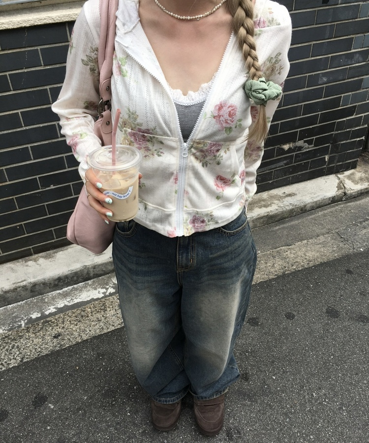 ポケットレタリングワイドデニム DARK BLUE