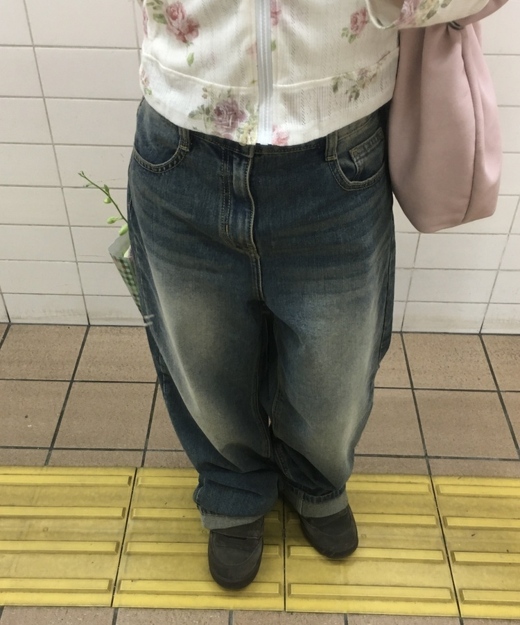 ポケットレタリングワイドデニム DARK BLUE