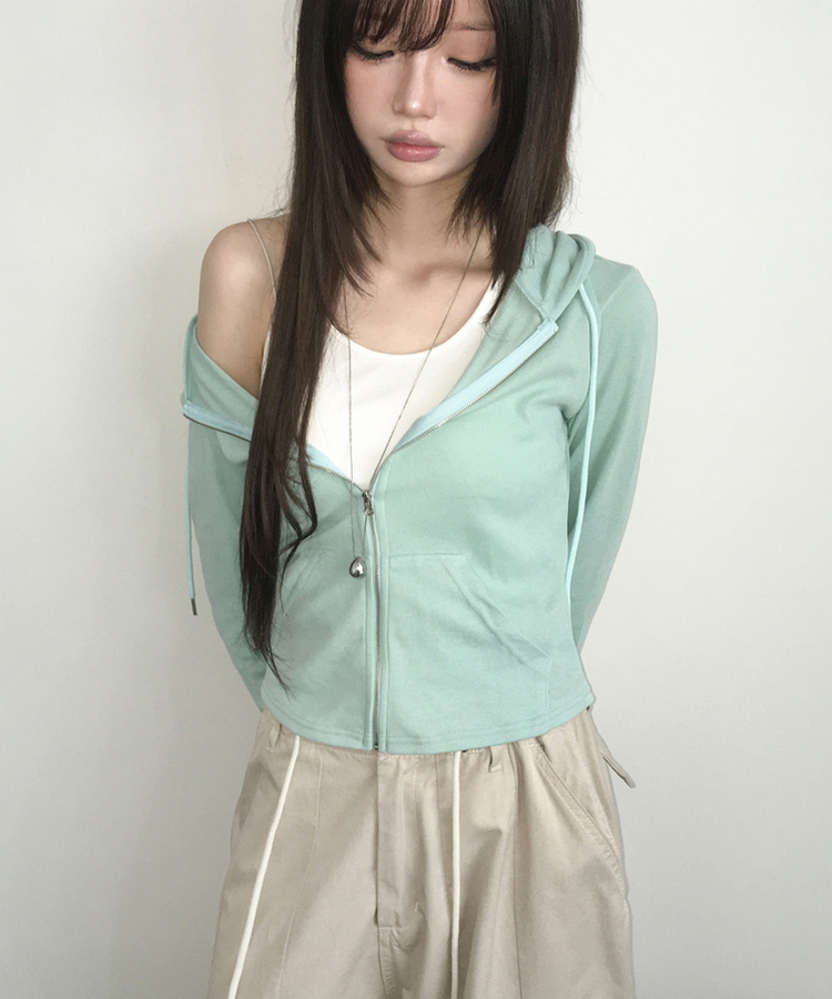 スリムフードジップアップ(7color) MINT