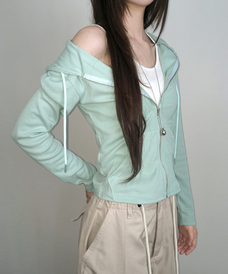 スリムフードジップアップ(7color) MINT