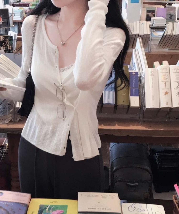 2wayサマーリブボタンカーディガン IVORY