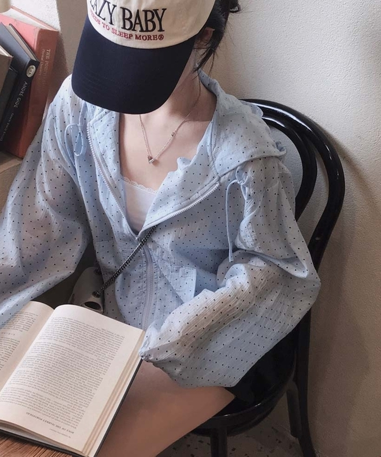 시원해보이는 여름색감팝핑 프릴 스트링 후드 루즈핏 썸머 바람막이 점퍼 자켓 소라