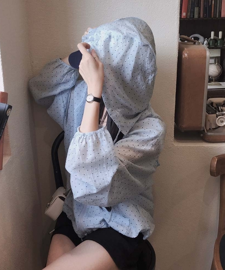 시원해보이는 여름색감팝핑 프릴 스트링 후드 루즈핏 썸머 바람막이 점퍼 자켓 소라