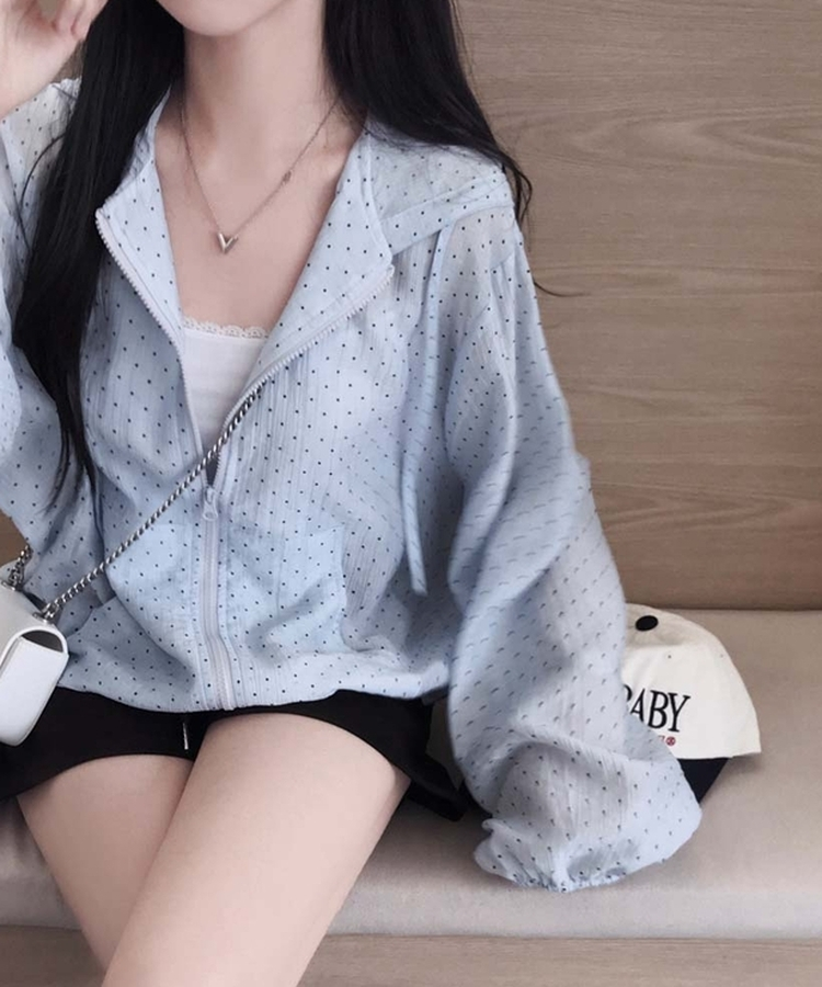 시원해보이는 여름색감팝핑 프릴 스트링 후드 루즈핏 썸머 바람막이 점퍼 자켓 소라