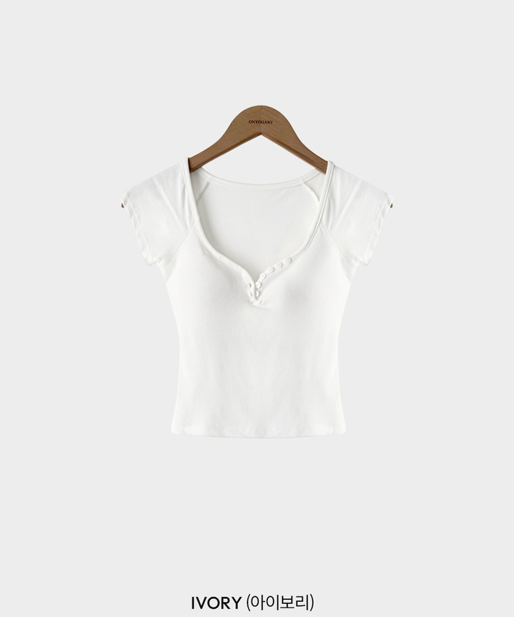 【カップ付き】クロップドスリムTシャツ(5color)