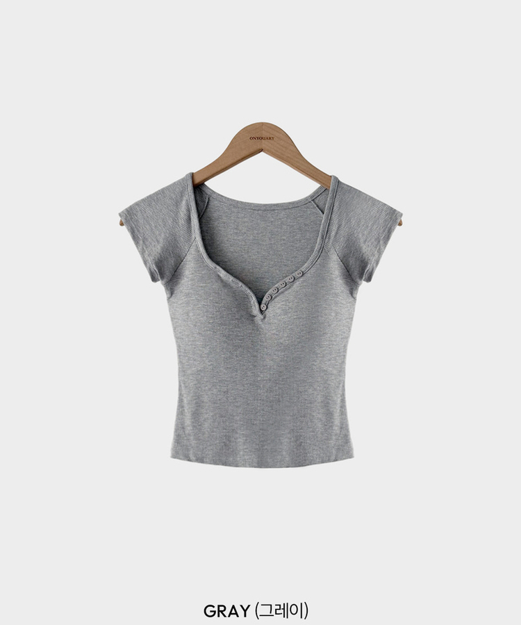 【カップ付き】クロップドスリムTシャツ(5color)