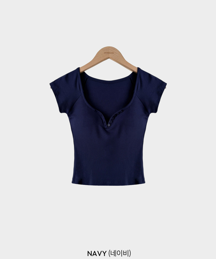 【カップ付き】クロップドスリムTシャツ(5color)