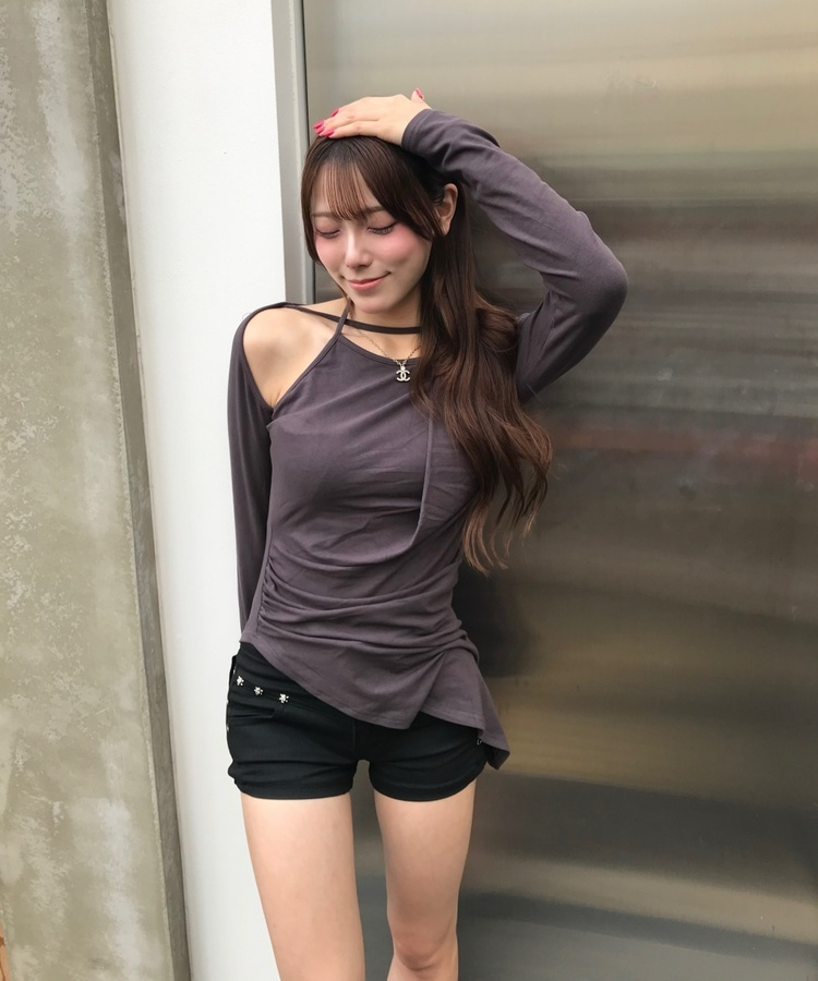 ホルターレイヤードTシャツ CHARCOAL