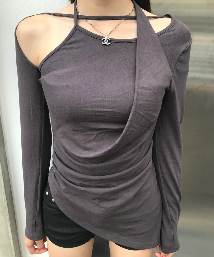 ホルターレイヤードTシャツ CHARCOAL