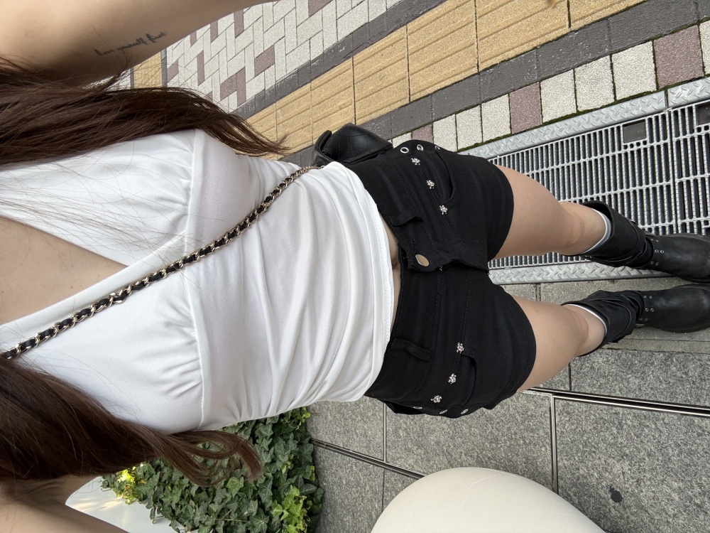 スカルショートパンツ BLACK