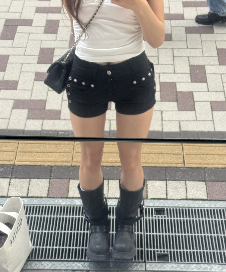 スカルショートパンツ BLACK