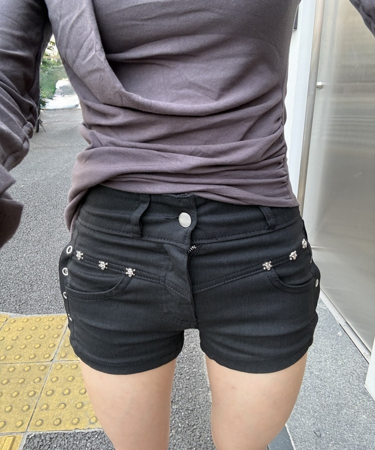 スカルショートパンツ BLACK