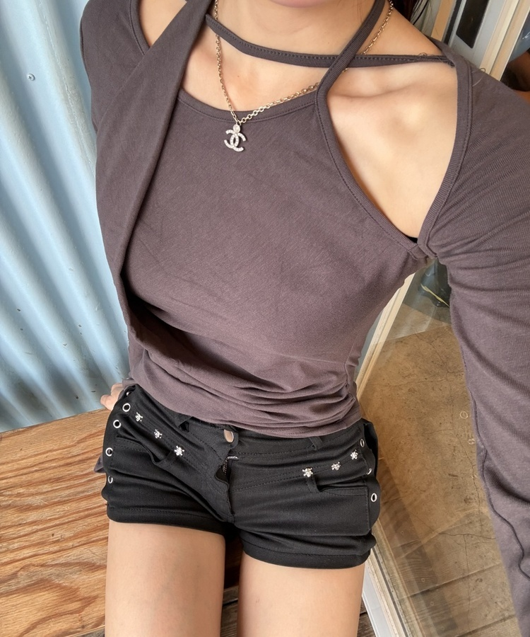 スカルショートパンツ BLACK