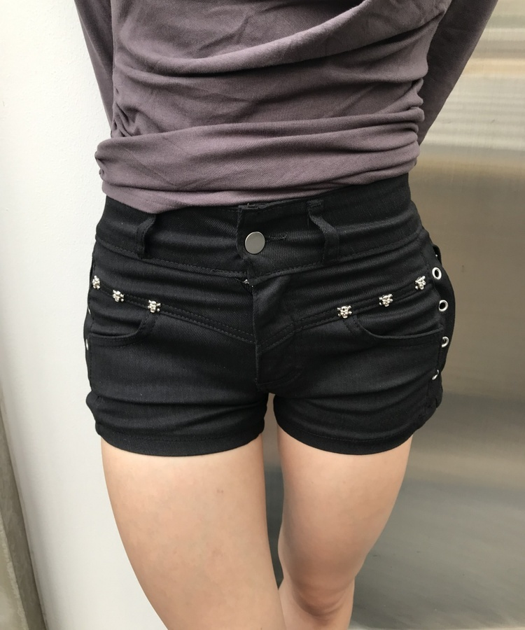 スカルショートパンツ BLACK