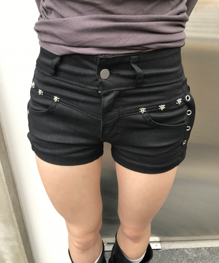 スカルショートパンツ BLACK