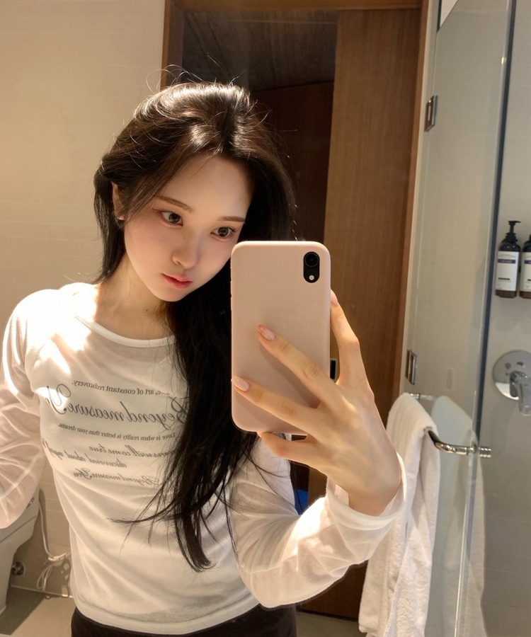 원숄더 시스루 티셔츠 아이보리