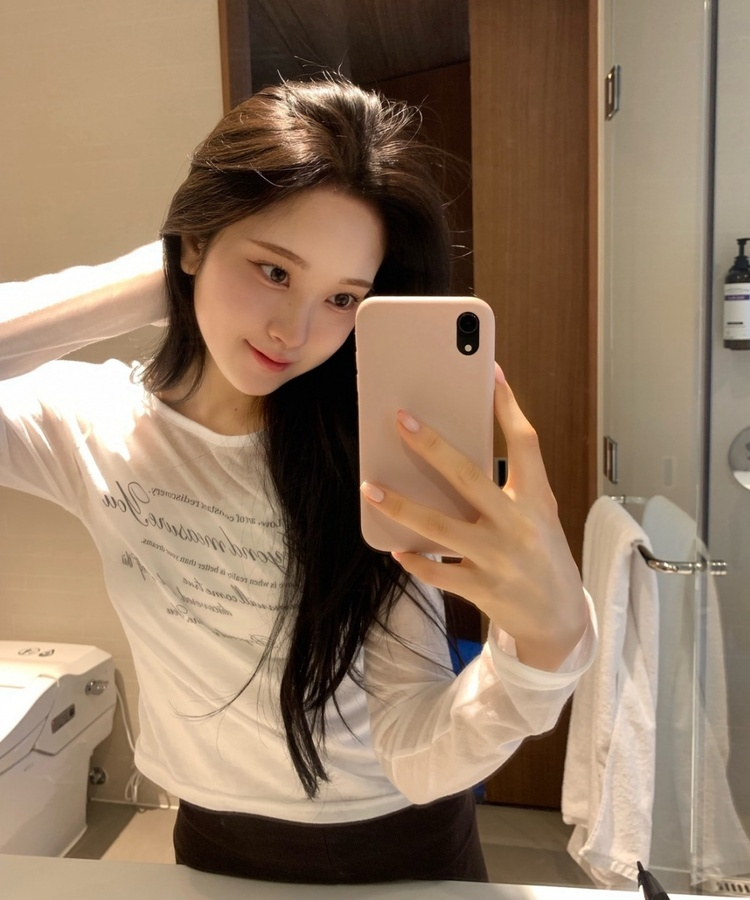 원숄더 시스루 티셔츠 아이보리