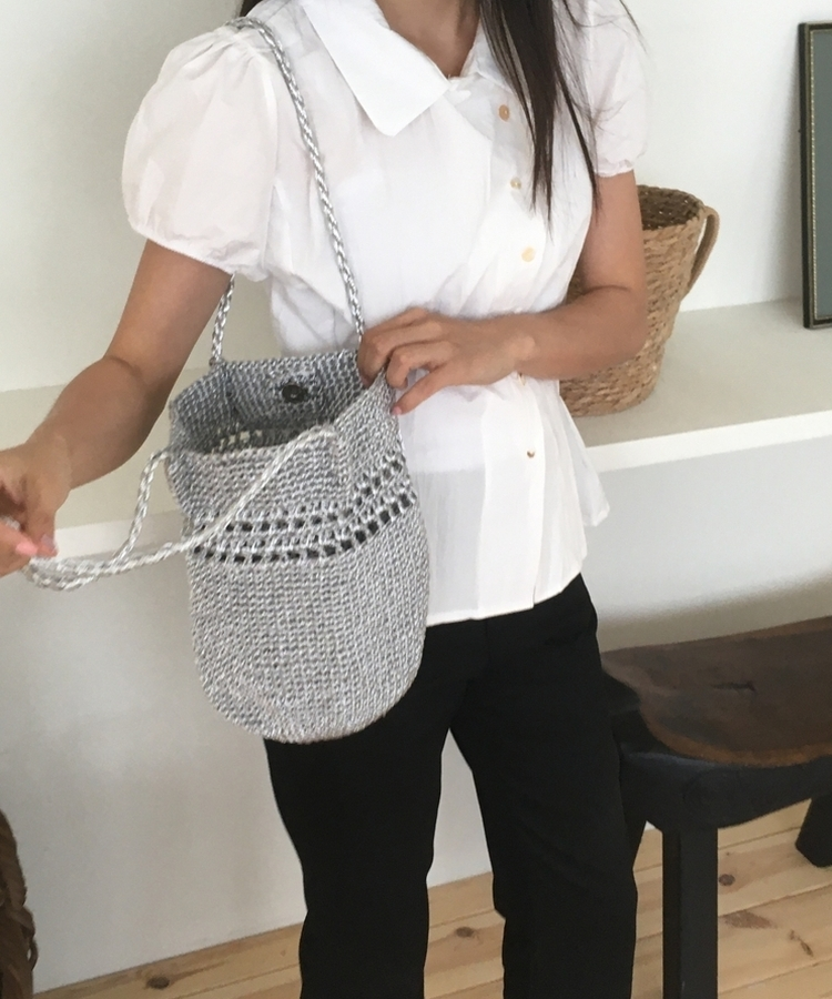 シルバーメッシュニットトートバッグ SILVER