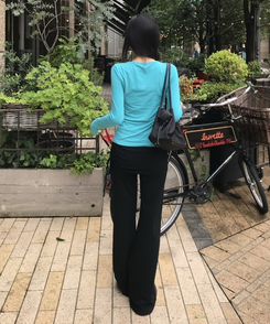 브이넥 헨리 긴팔티 민트