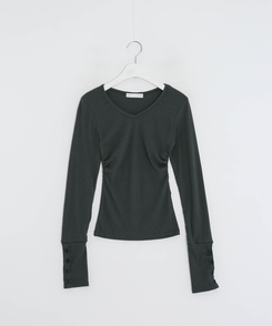 브이넥 커프스 버튼 탑(7color)