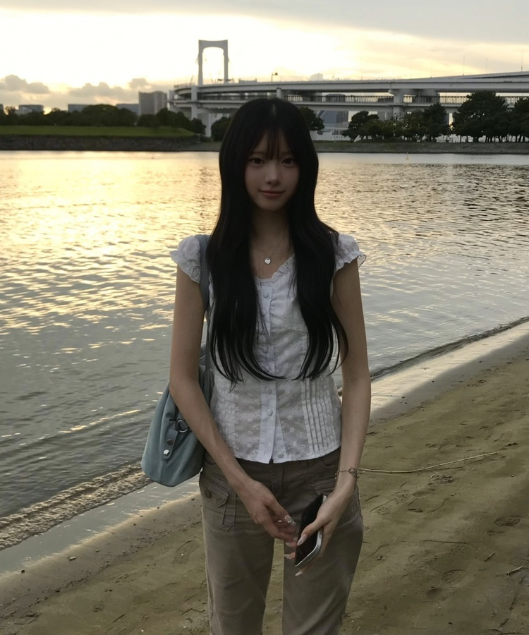 스웨이드 숄더백 블루