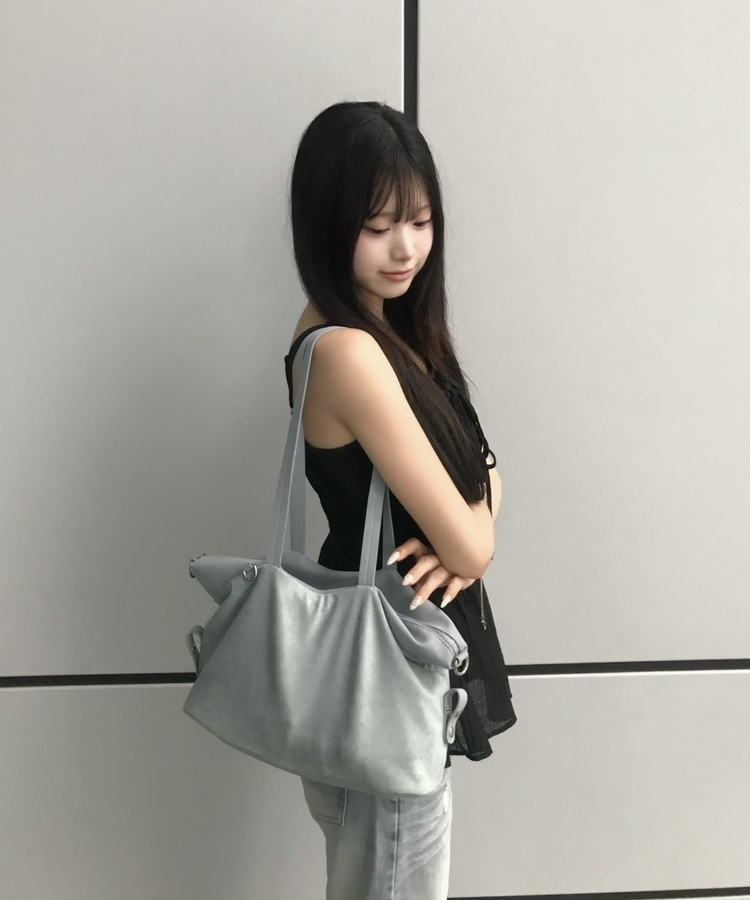 스웨이드 숄더백 블루
